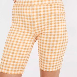 Madewell gingham bike shorts